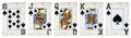 Spades Suit Vintage Playing Cards - Isolated on White Royalty Free Stock Photo