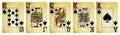Spades Suit Vintage Playing Cards isolated on white Royalty Free Stock Photo