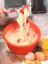 Spaetzle Dough Is Stirred