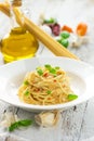 Spageti olive oil and peperoncino Royalty Free Stock Photo