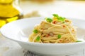 Spageti olive oil and peperoncino Royalty Free Stock Photo