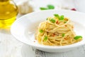 Spageti olive oil and peperoncino Royalty Free Stock Photo