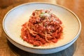 Spagetti Bolognese with Parmesan Cheese Royalty Free Stock Photo