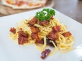 Spagetti carbonara Royalty Free Stock Photo