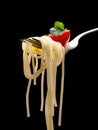 Spagetti on fork Royalty Free Stock Photo