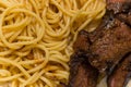 Spagetti Pasta with meat texture