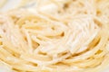 Spagetti pasta with sour cream