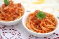Spagettis with meat sauce Royalty Free Stock Photo