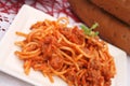 Spagettis with meat sauce Royalty Free Stock Photo