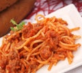 Spagettis with meat sauce Royalty Free Stock Photo