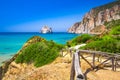 Spaggia di Masua beach and Pan di Zucchero, Costa Verde, Sardinia, Italy Royalty Free Stock Photo