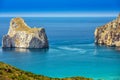 Spaggia di Masua beach and Pan di Zucchero, Costa Verde, Sardinia, Italy. Royalty Free Stock Photo