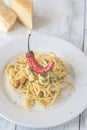 Spaghetti aglio olio e peperoncino Royalty Free Stock Photo