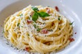 Spaghetti alla Carbonara, a classic Roman pasta dish