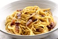 Spaghetti alla carbonara or spaghetti with bacon Royalty Free Stock Photo