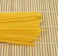 Spaghetti on bamboo background