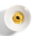 Spaghetti with beluga caviar Royalty Free Stock Photo