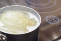 Spaghetti boiling in water