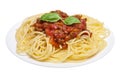 Spaghetti bolognese isolated Royalty Free Stock Photo