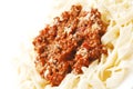 Spaghetti bolognese with parmesan cheese Royalty Free Stock Photo