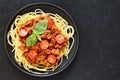 Spaghetti bolognese pasta on plate Royalty Free Stock Photo