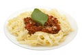 Spaghetti bolognese on white plate Royalty Free Stock Photo