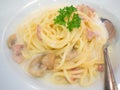 Spaghetti cabonara Royalty Free Stock Photo