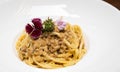 Spaghetti Cabonara pasta Royalty Free Stock Photo