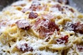 Spaghetti Carbonara Closeup Royalty Free Stock Photo