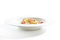 Spaghetti Carbonara with Grated Parmesan Cheese Royalty Free Stock Photo