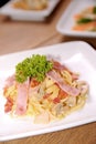 Spaghetti carbonara, italian dish Royalty Free Stock Photo