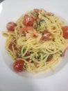 Spaghetti Carbonara with Sundried/Cherry tomatoes