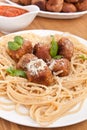 Spaghetti with chicken meatballs