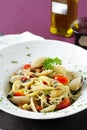 Spaghetti clams and parsley Royalty Free Stock Photo