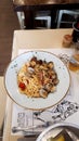 Spaghetti with clams in Riva del Garda is one of the lovely small towns on this lake in Northern Italy.