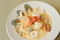Spaghetti Cream Sauce Seafood Royalty Free Stock Photo