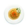 Spaghetti Cream Sauce with Tobiko Shrimp Roe Royalty Free Stock Photo