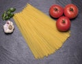 Spaghetti on the cutting board Royalty Free Stock Photo
