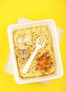 Spaghetti fast food bulb plastic box Royalty Free Stock Photo