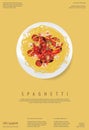 Spaghetti Food Poster Deign Template Royalty Free Stock Photo