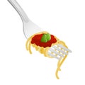 Spaghetti on a fork