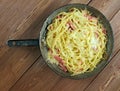 Spaghetti Frittata with eggs cheese.