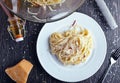 Spaghetti with garlic oil and chilli Royalty Free Stock Photo