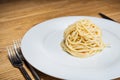 Spaghetti with garlic, oil and hot peppers Royalty Free Stock Photo