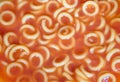 Spaghetti Hoops in a Tomato Sauce background Royalty Free Stock Photo