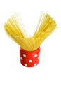 Spaghetti inside a red jar Royalty Free Stock Photo