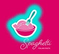 Spaghetti italian pasta halftone design