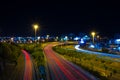 Spaghetti junction at night Royalty Free Stock Photo