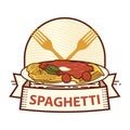 spaghetti label. Vector illustration decorative design