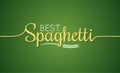 Spaghetti logo. Pasta lettering sign background